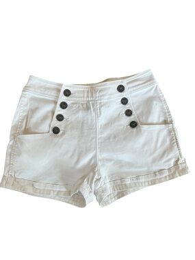 Express High-Waist White Button-Front Sailor Style Shorts Size 8